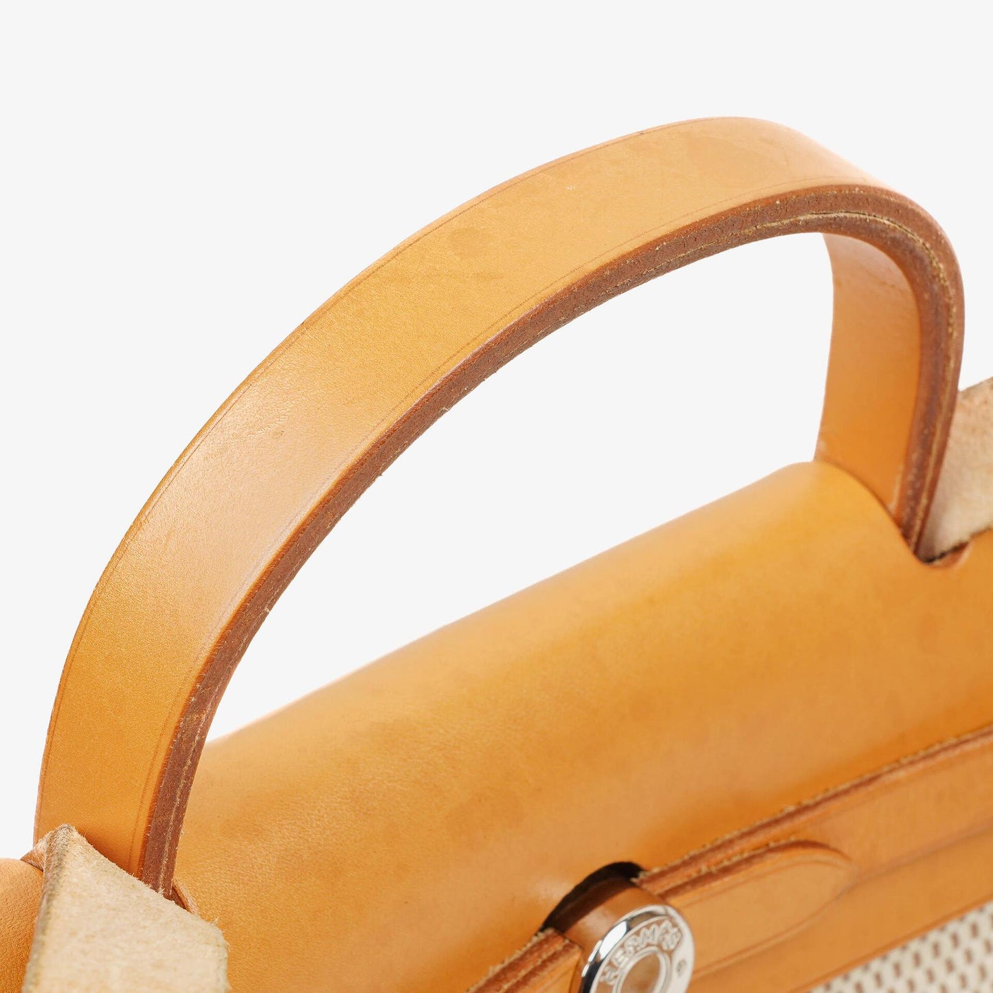 Hermès Herbag PM Vache Hunter Criss Viking 30 2-Wege-Tasche in Ecru Beige Naturel mit Palladium-Hardware