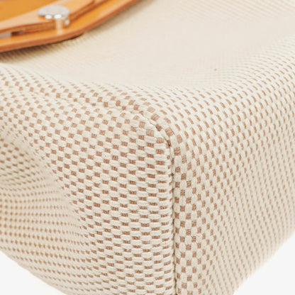 Hermès Herbag PM Vache Hunter Criss Viking 30 2-Wege-Tasche in Ecru Beige Naturel mit Palladium-Hardware