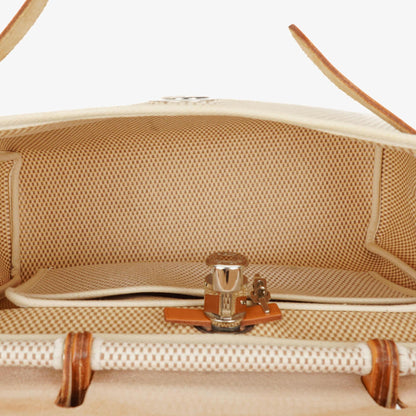 Hermès Herbag PM Vache Hunter Criss Viking 30 2-Wege-Tasche in Ecru Beige Naturel mit Palladium-Hardware