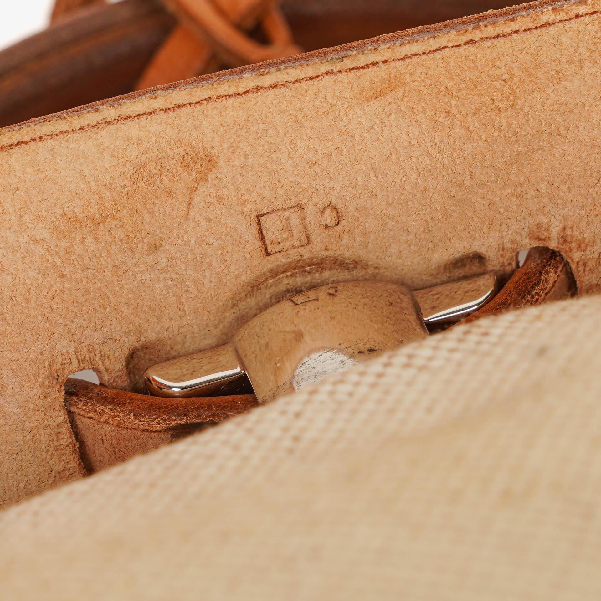 Hermès Herbag PM 30 2-Wege-Tasche aus Vache Hunter und Toile Canvas in Ecru Beige Naturel mit Palladium Beschlägen