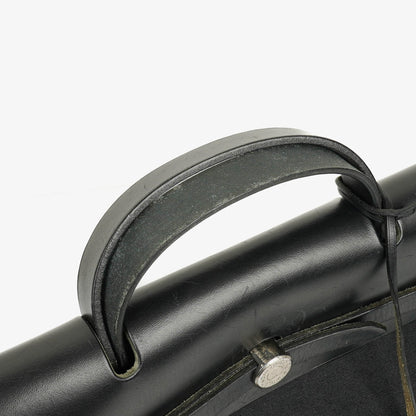 Hermès Herbag MM 2-in-1 Tasche aus Toile Vache Hunter in Schwarz