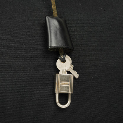 Hermès Herbag MM 2-in-1 Tasche aus Toile Vache Hunter in Schwarz