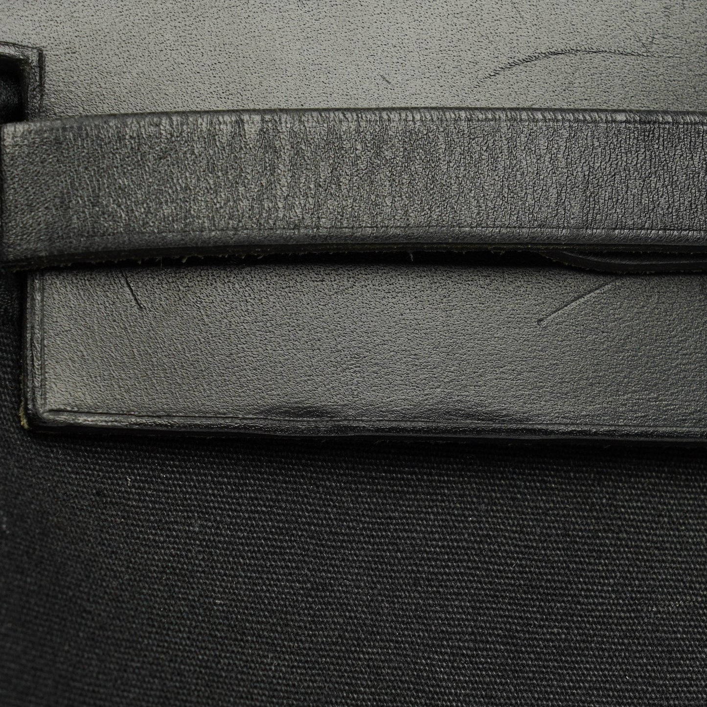 Hermès Herbag MM 2-in-1 Tasche aus Toile Vache Hunter in Schwarz