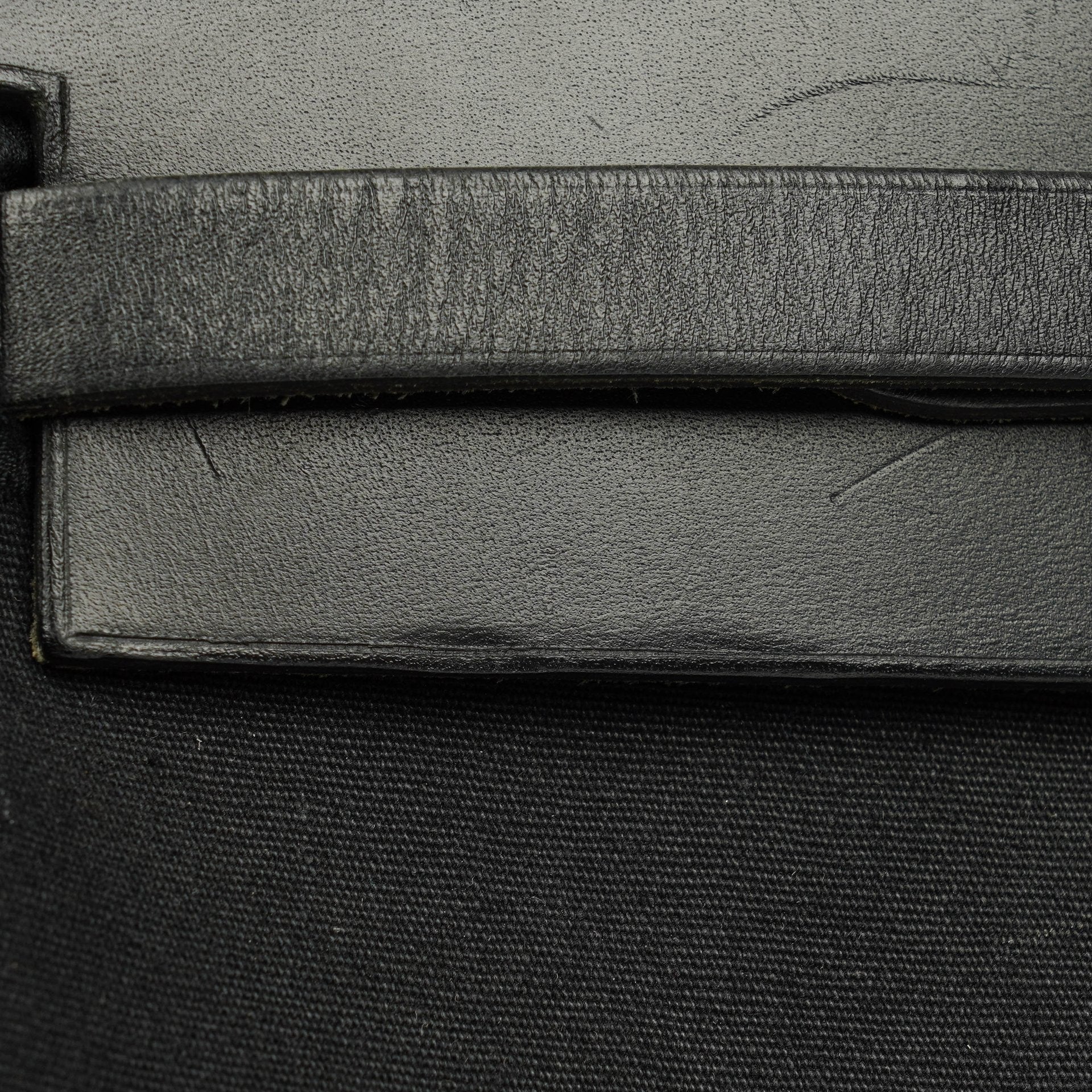Hermès Herbag MM 2-in-1 Tasche aus Toile Vache Hunter in Schwarz