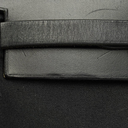 Hermès Herbag MM 2-in-1 Tasche aus Toile Vache Hunter in Schwarz
