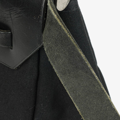 Hermès Herbag MM 2-in-1 Tasche aus Toile Vache Hunter in Schwarz