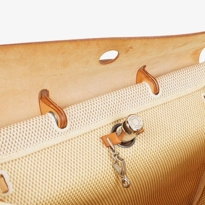 Hermès Herbag MM aus Vache Hunter Criss Viking in Ecru, Beige und Naturel mit Palladium-Hardware, 2003