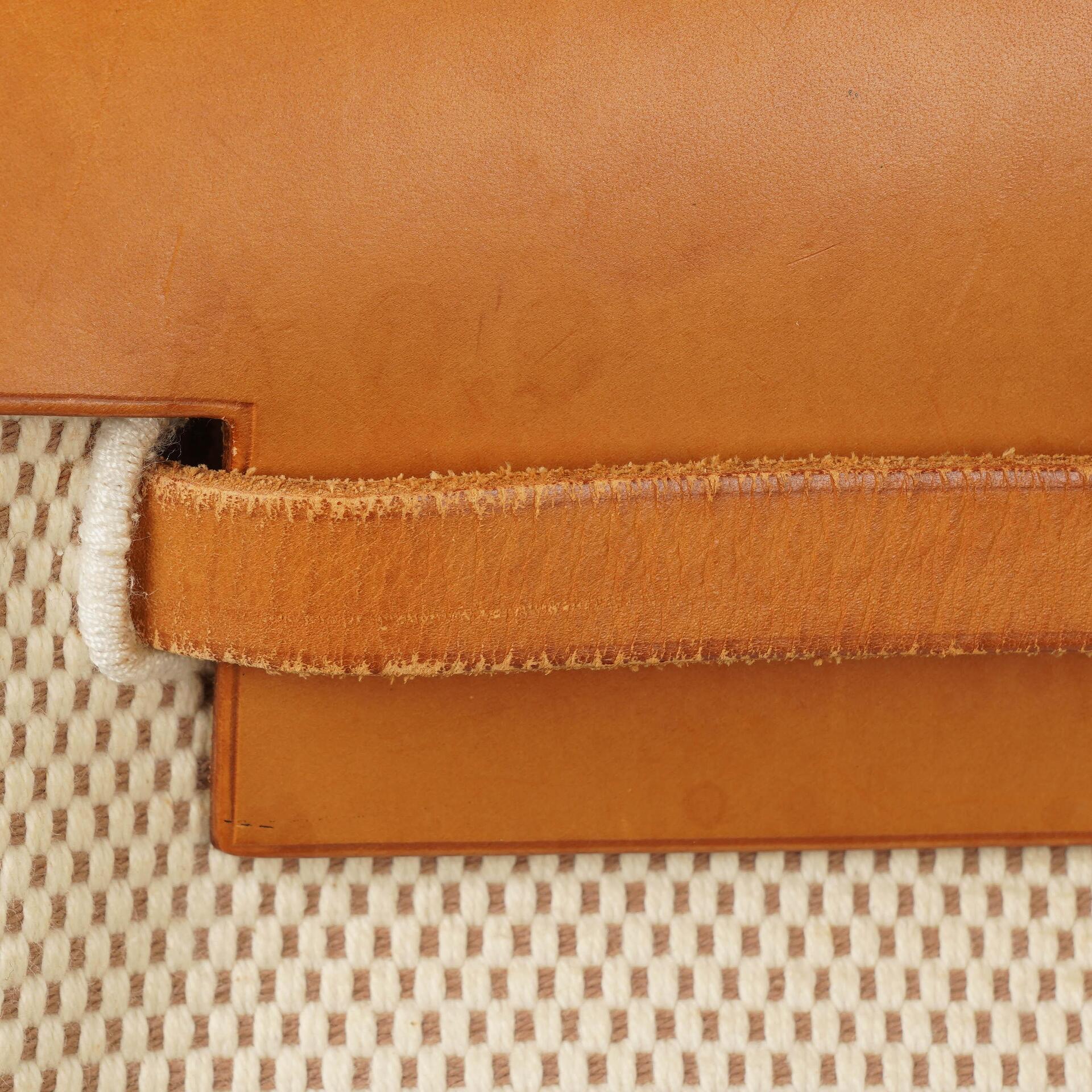 Hermès Herbag MM aus Vache Hunter Criss Viking in Ecru, Beige und Naturel mit Palladium-Hardware, 2003