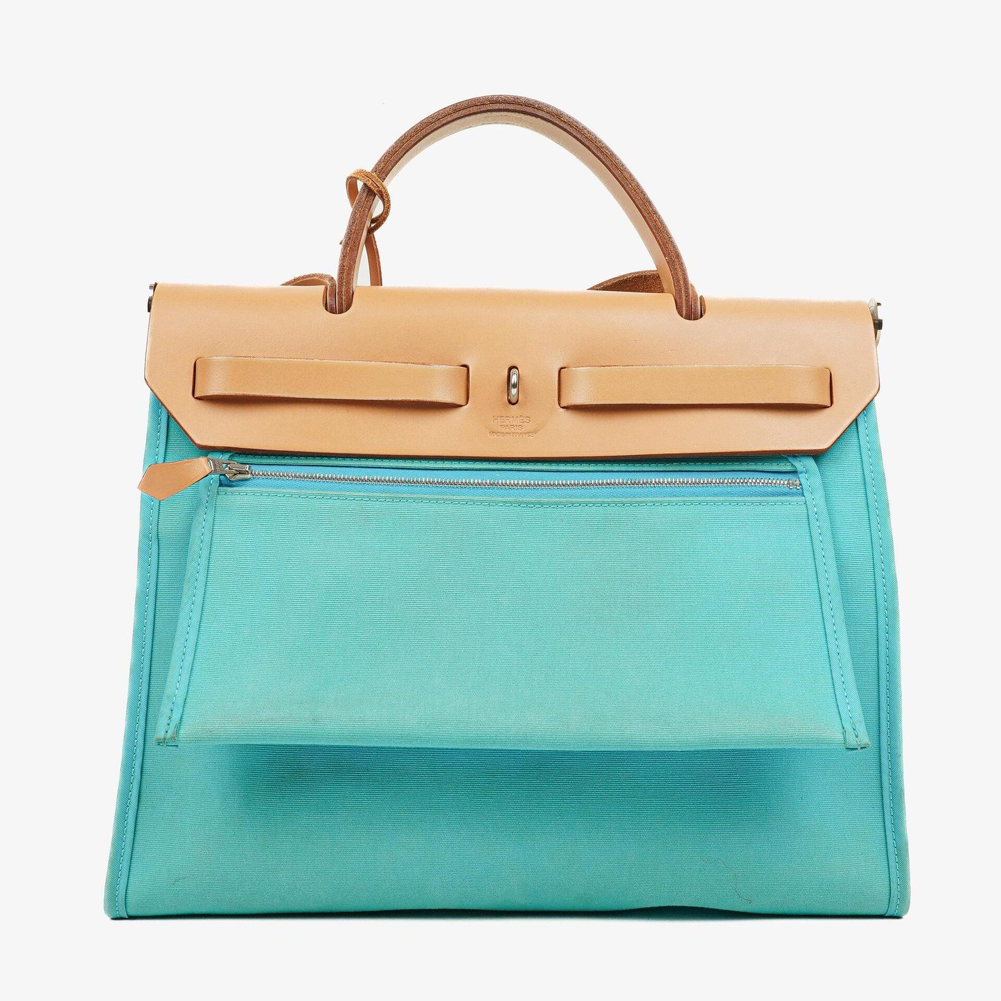 Hermès Herbag Zip 31 PM in Bleu Saphir Vache Hunter, Bleu Azteque und Menthe