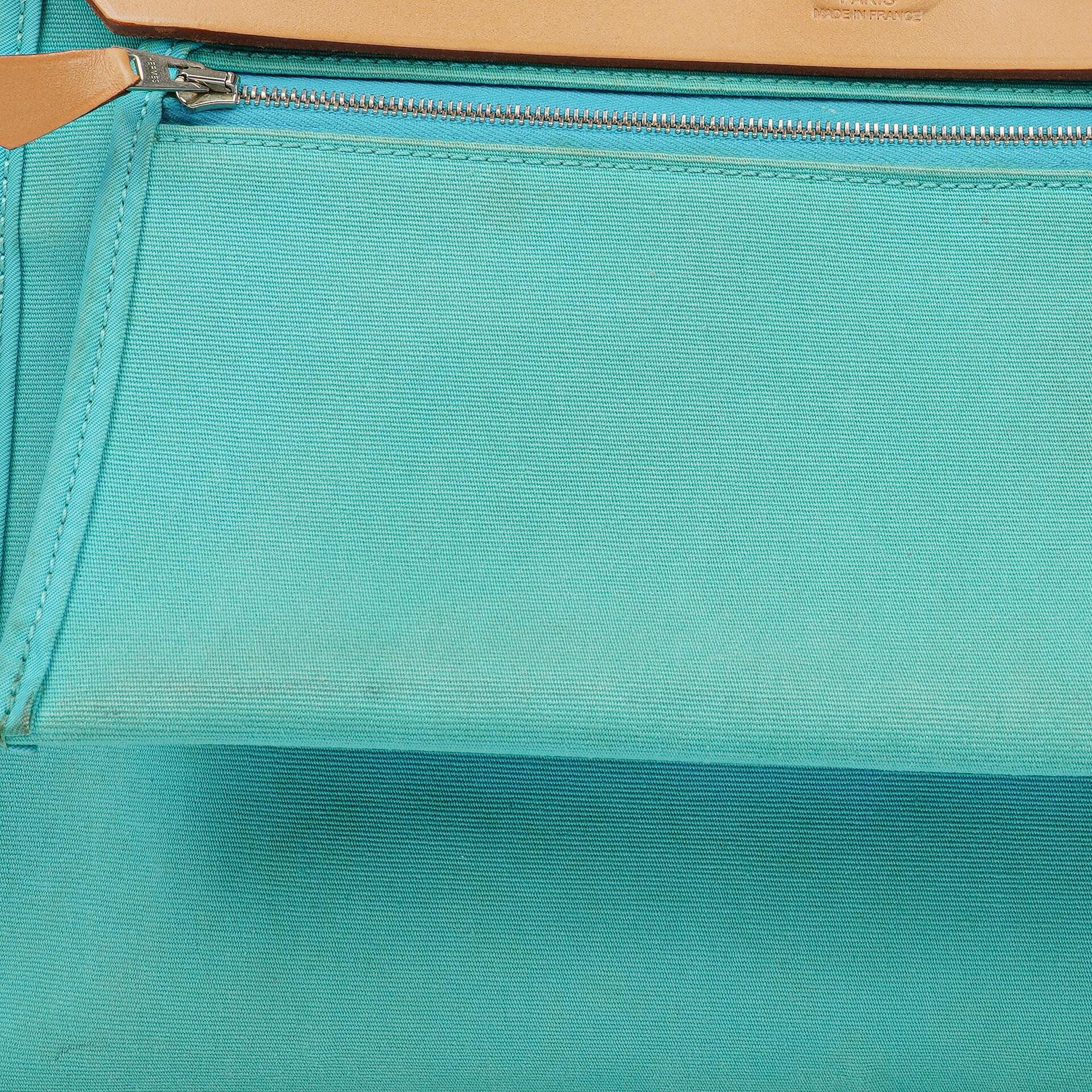 Hermès Herbag Zip 31 PM in Bleu Saphir Vache Hunter, Bleu Azteque und Menthe