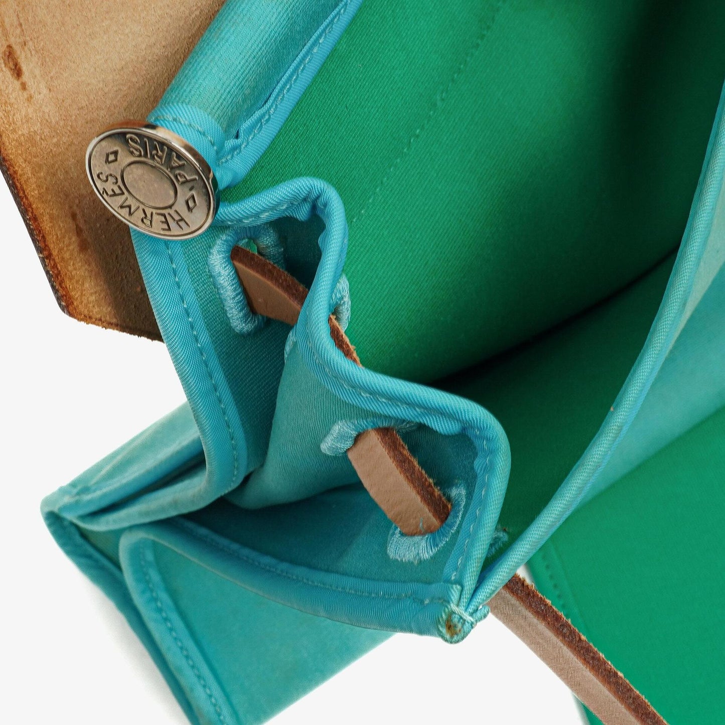 Hermès Herbag Zip 31 PM in Bleu Saphir Vache Hunter, Bleu Azteque und Menthe