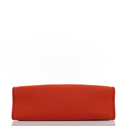 Hermes Herbag Zip 31 PM Fauve Vache Hunter Capucine Canvas mit Palladium Beschlägen