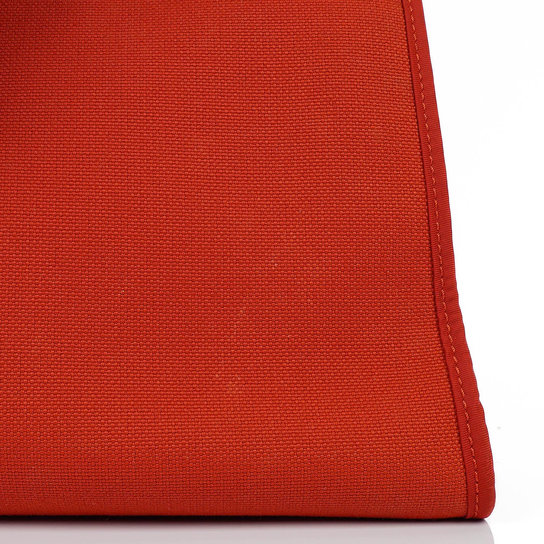Hermes Herbag Zip 31 PM Fauve Vache Hunter Capucine Canvas mit Palladium Beschlägen