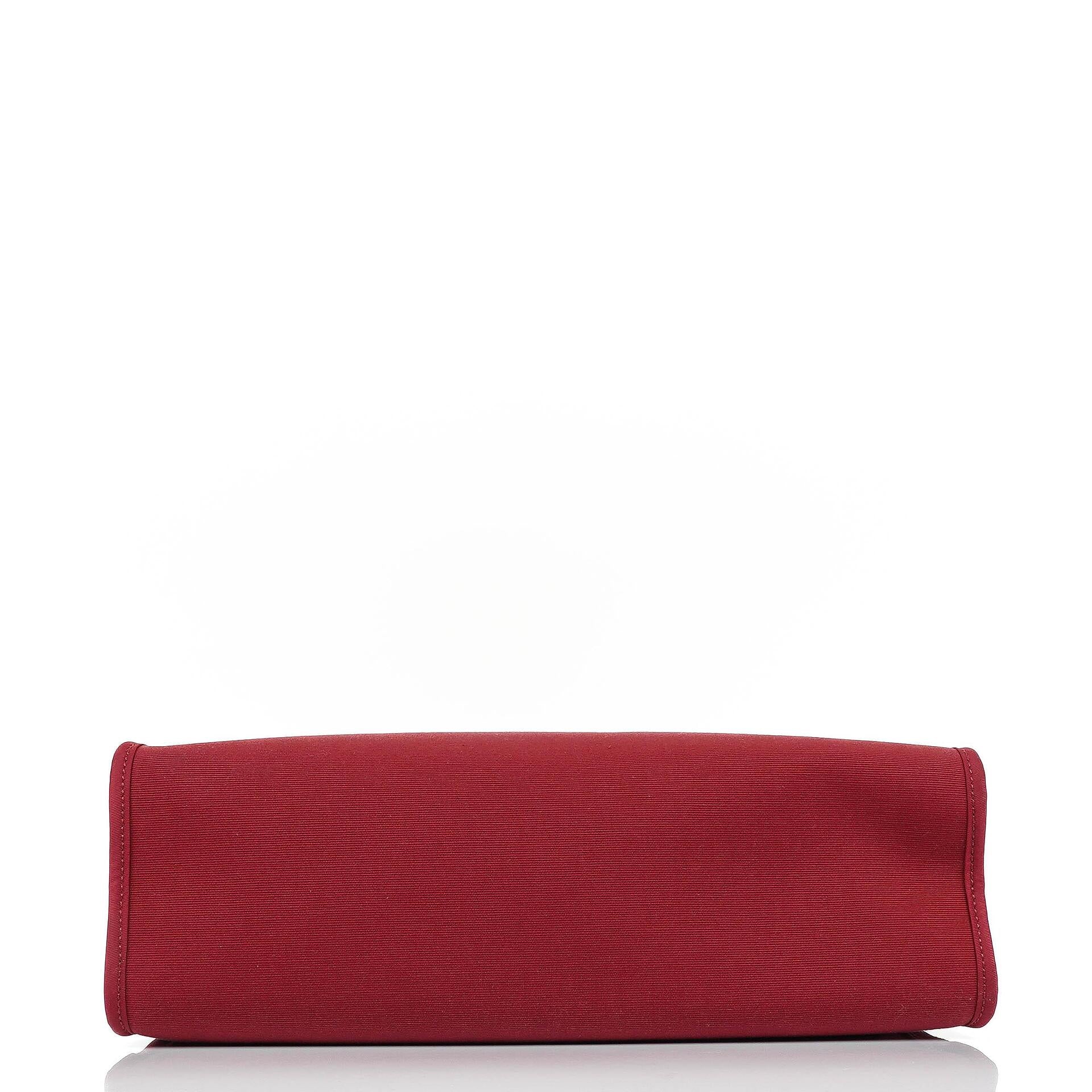 Hermès Herbag Zip 31 PM aus Fauve Vache Hunter und Rubis Toile mit Palladium-Beschlägen