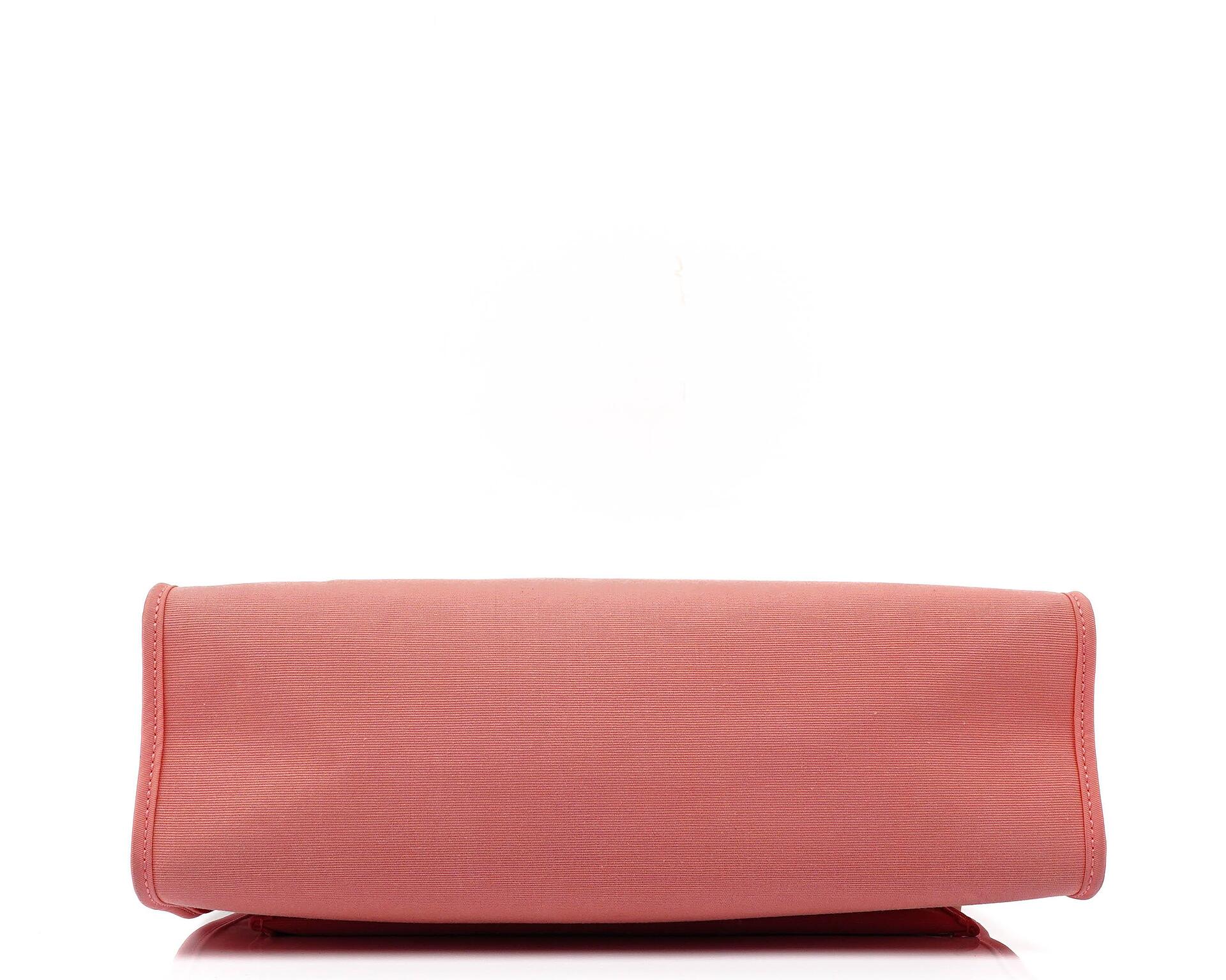 Hermès Herbag Zip 31 PM aus Vache Hunter Naturel Rose Azalee Canvas mit Palladium-Hardware