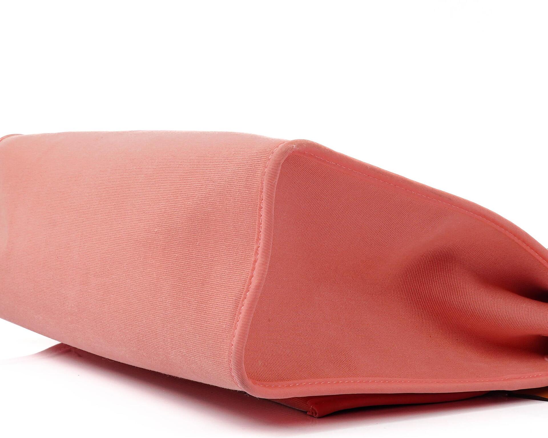 Hermès Herbag Zip 31 PM aus Vache Hunter Naturel Rose Azalee Canvas mit Palladium-Hardware