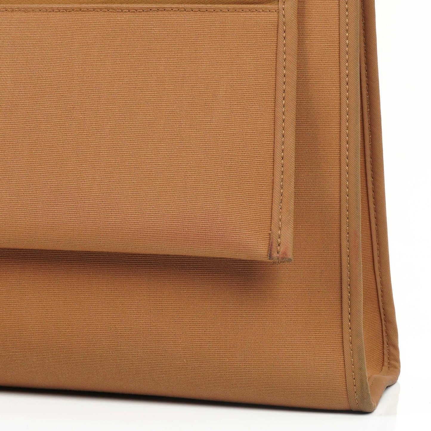 Hermès Herbag Zip 31 PM aus Vache Hunter Canvas in Dune/Sable Naturel und Orange mit Palladium-Hardware