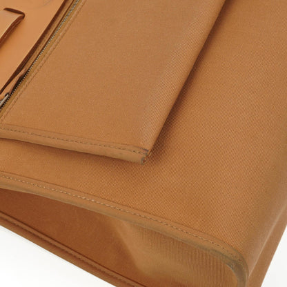 Hermès Herbag Zip 31 PM aus Vache Hunter Canvas in Dune/Sable Naturel und Orange mit Palladium-Hardware