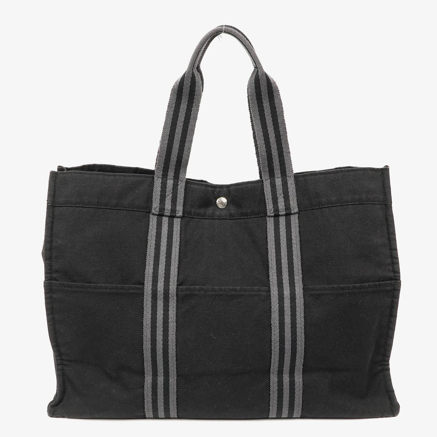 Hermès Herline MM Tote Tasche aus schwarzem Canvas