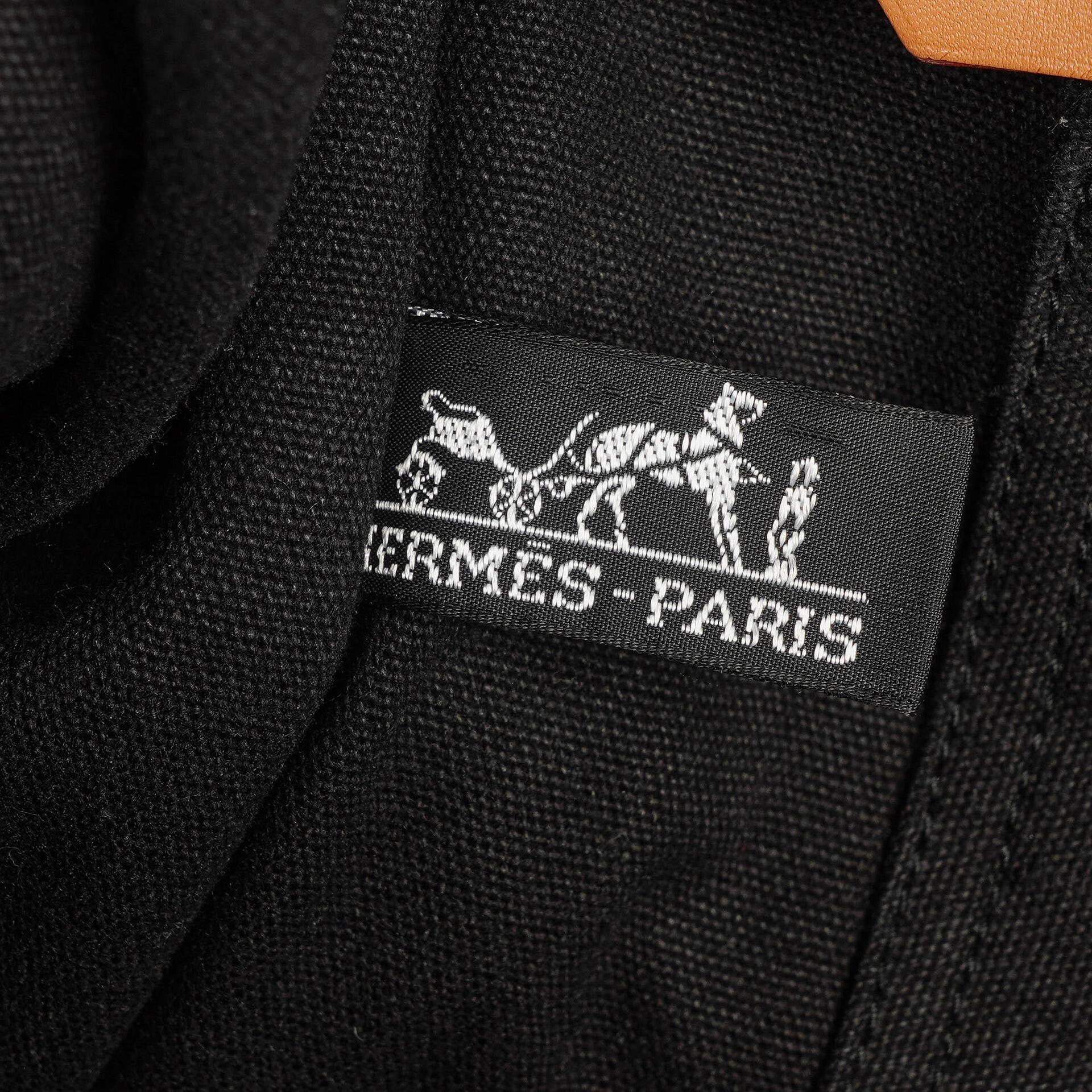 Hermès Herline MM Tote Tasche aus schwarzem Canvas