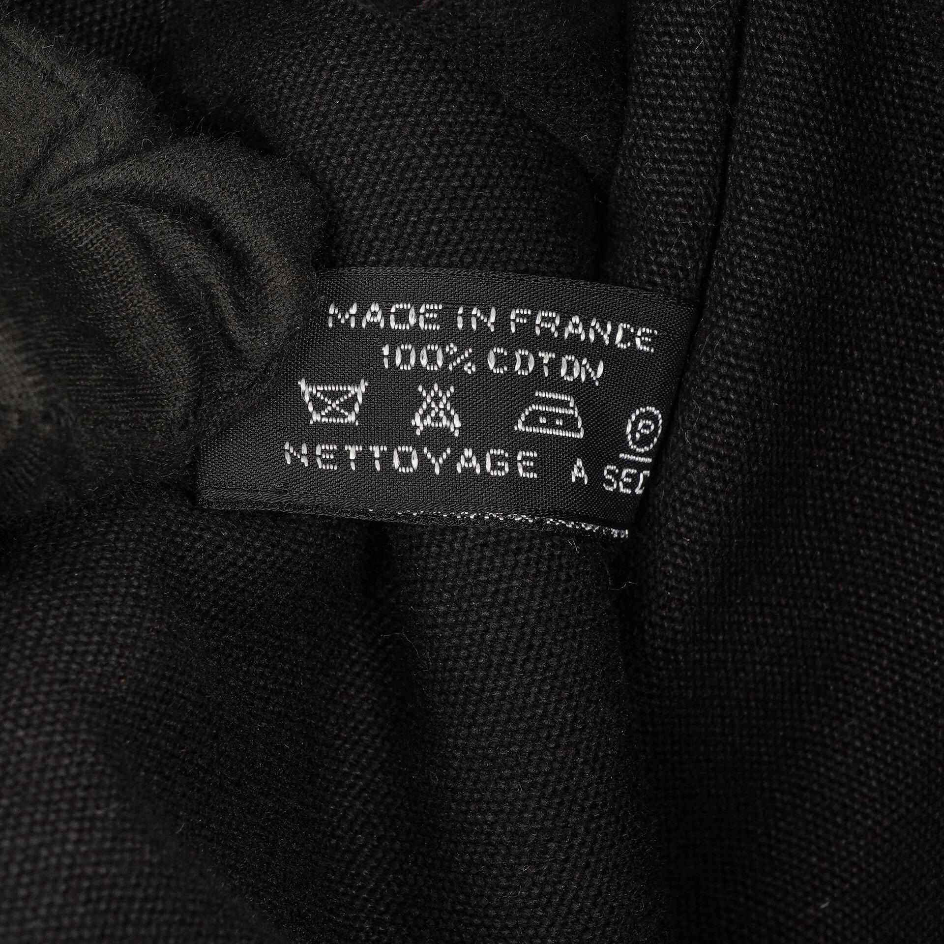 Hermès Herline MM Tote Tasche aus schwarzem Canvas