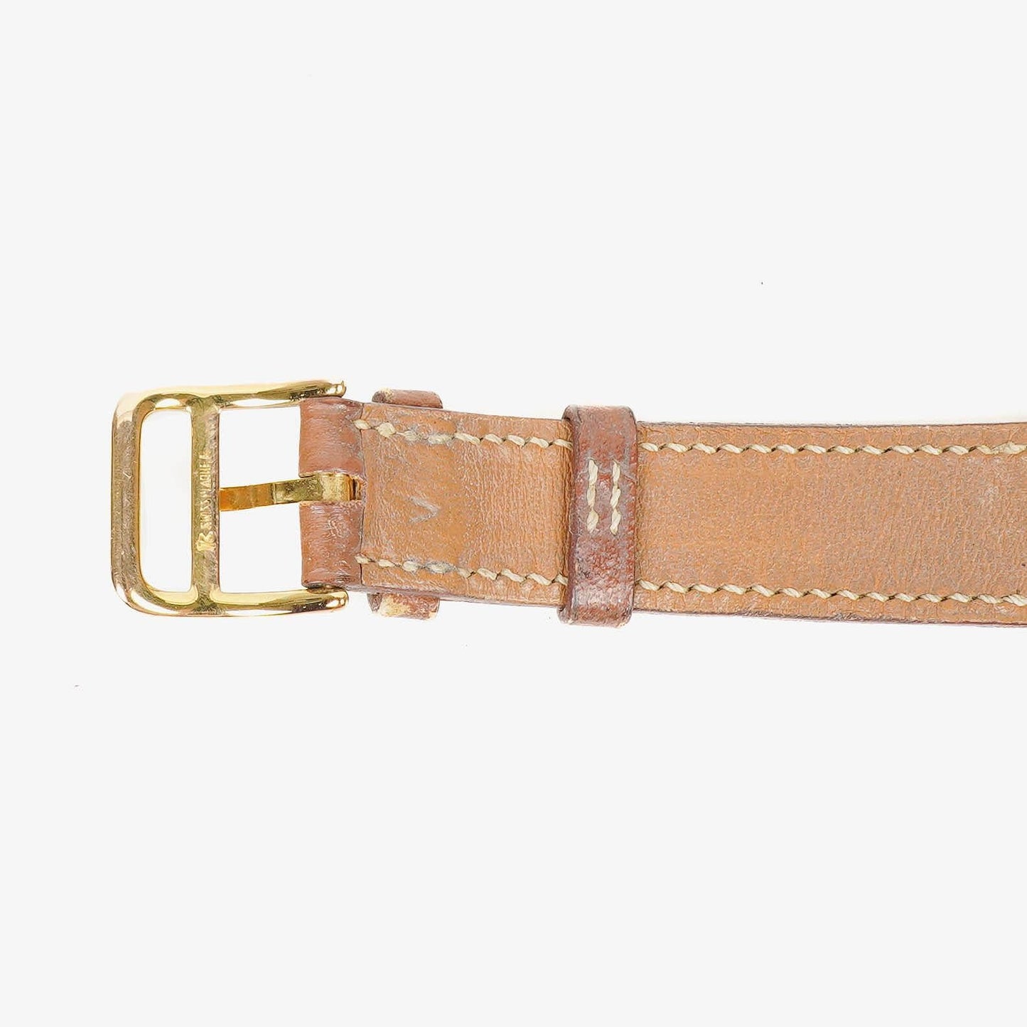 Hermès Heure H PM 21 mm Quarzuhr, vergoldet und braunes Leder, HH1.210