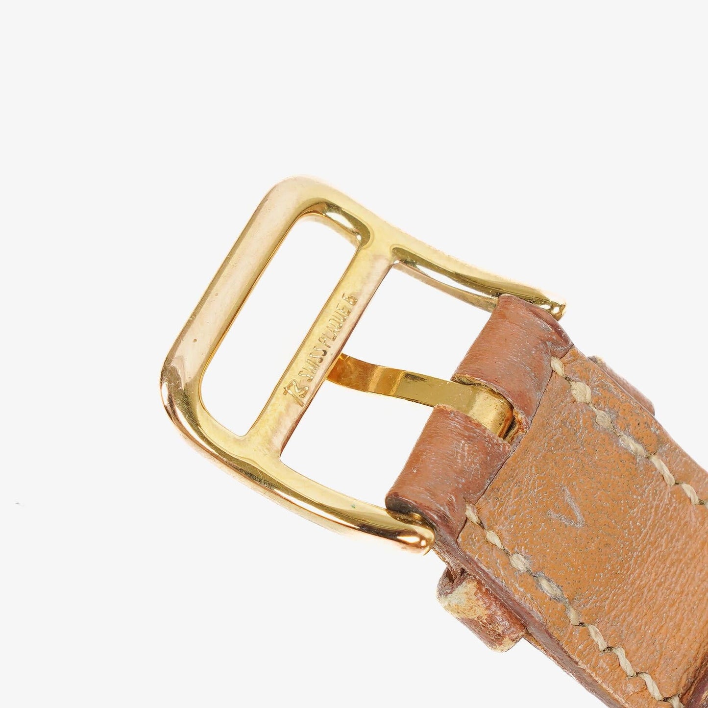 Hermès Heure H PM 21 mm Quarzuhr, vergoldet und braunes Leder, HH1.210