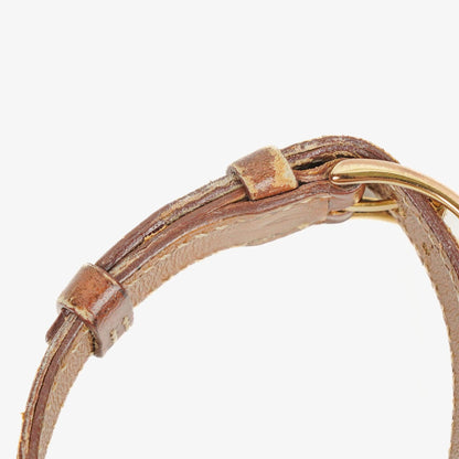 Hermès Heure H PM 21 mm Quarzuhr, vergoldet und braunes Leder, HH1.210