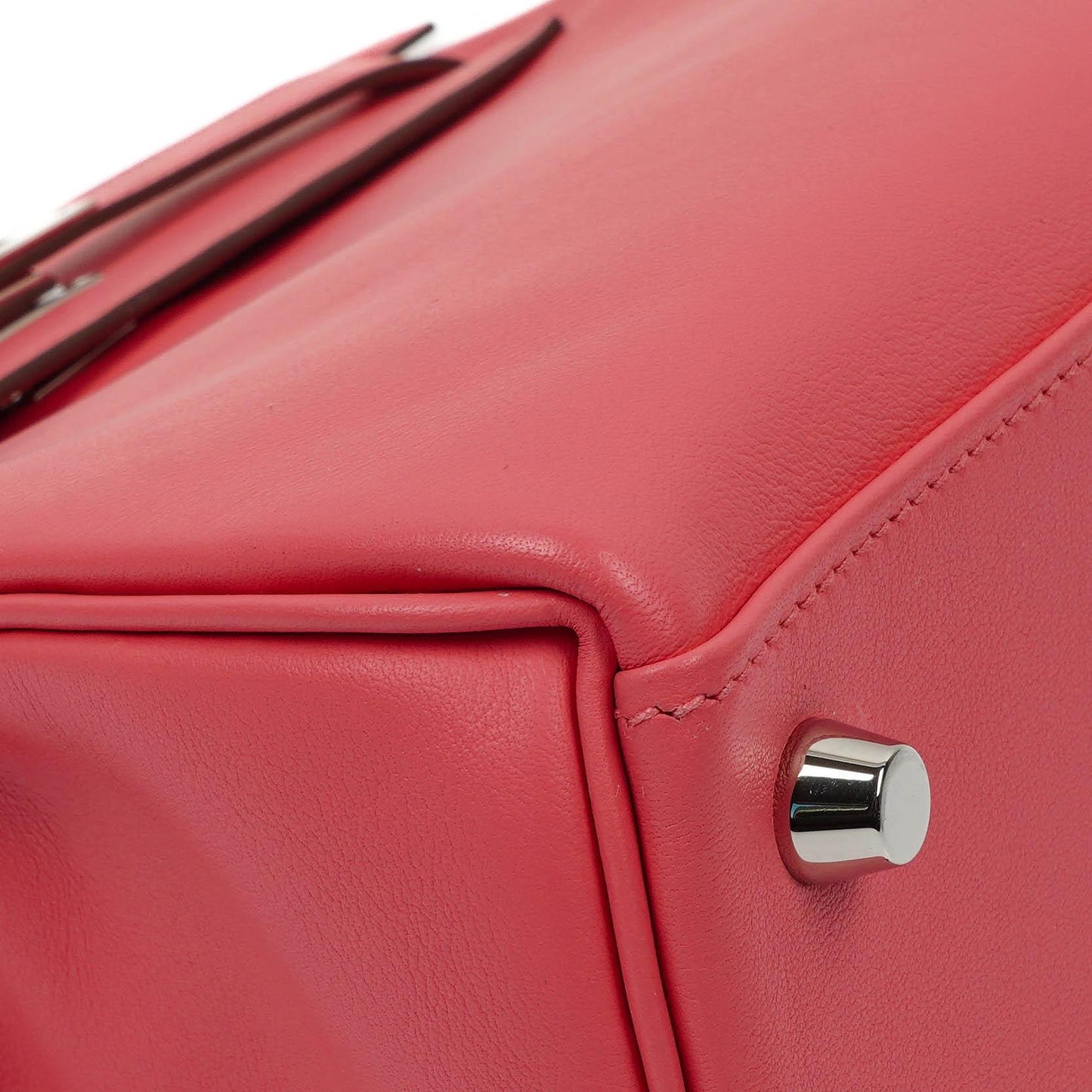 Hermes Kelly 25 Retourne Rose Azalee Swift Leder mit Palladium-Beschlägen