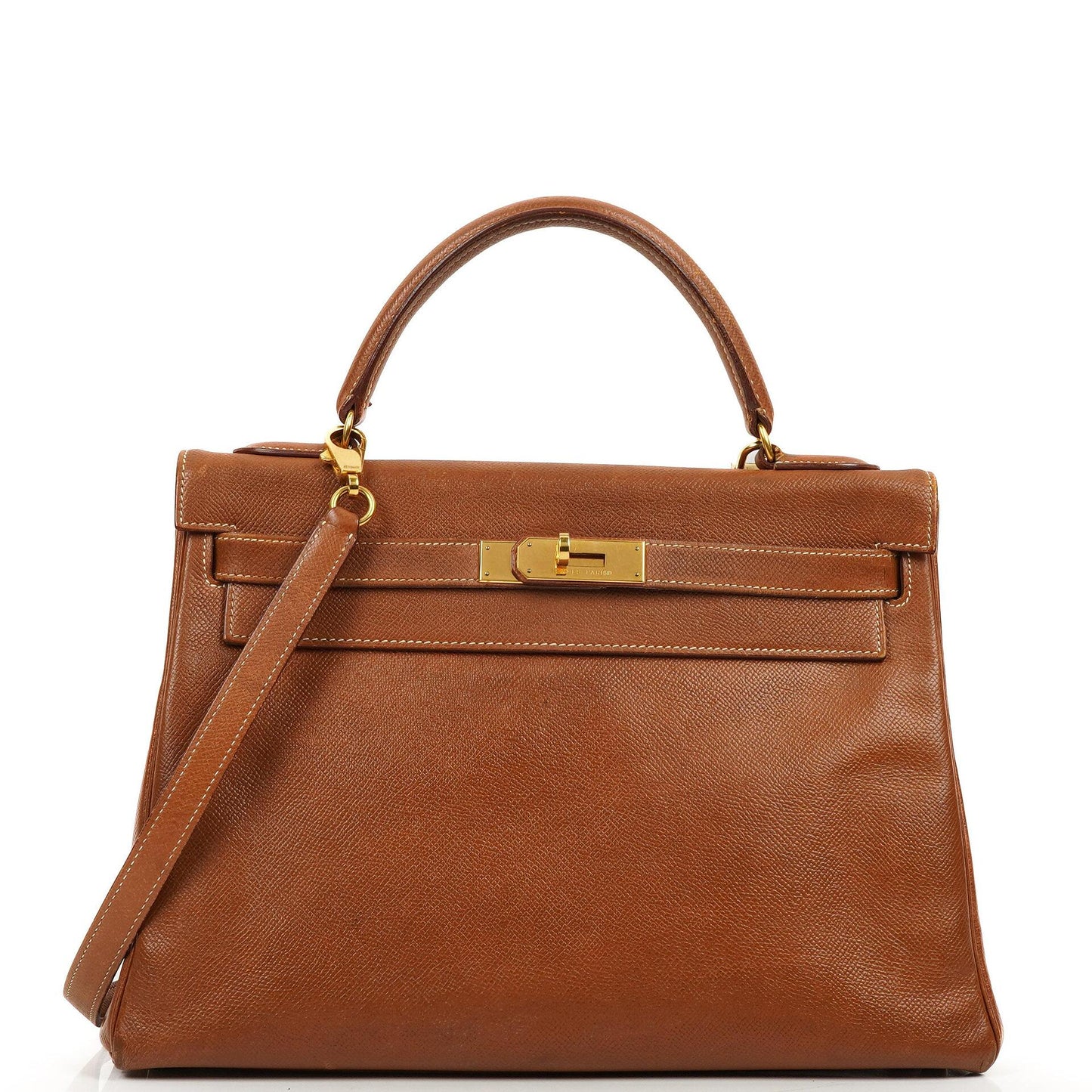 Hermès Kelly 32 Retourne Gold Courchevel Gold Hardware, 1992