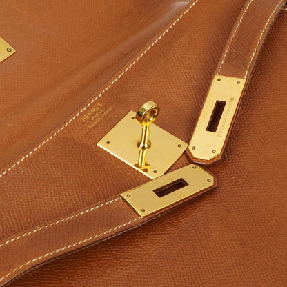Hermès Kelly 32 Retourne Gold Courchevel Gold Hardware, 1992
