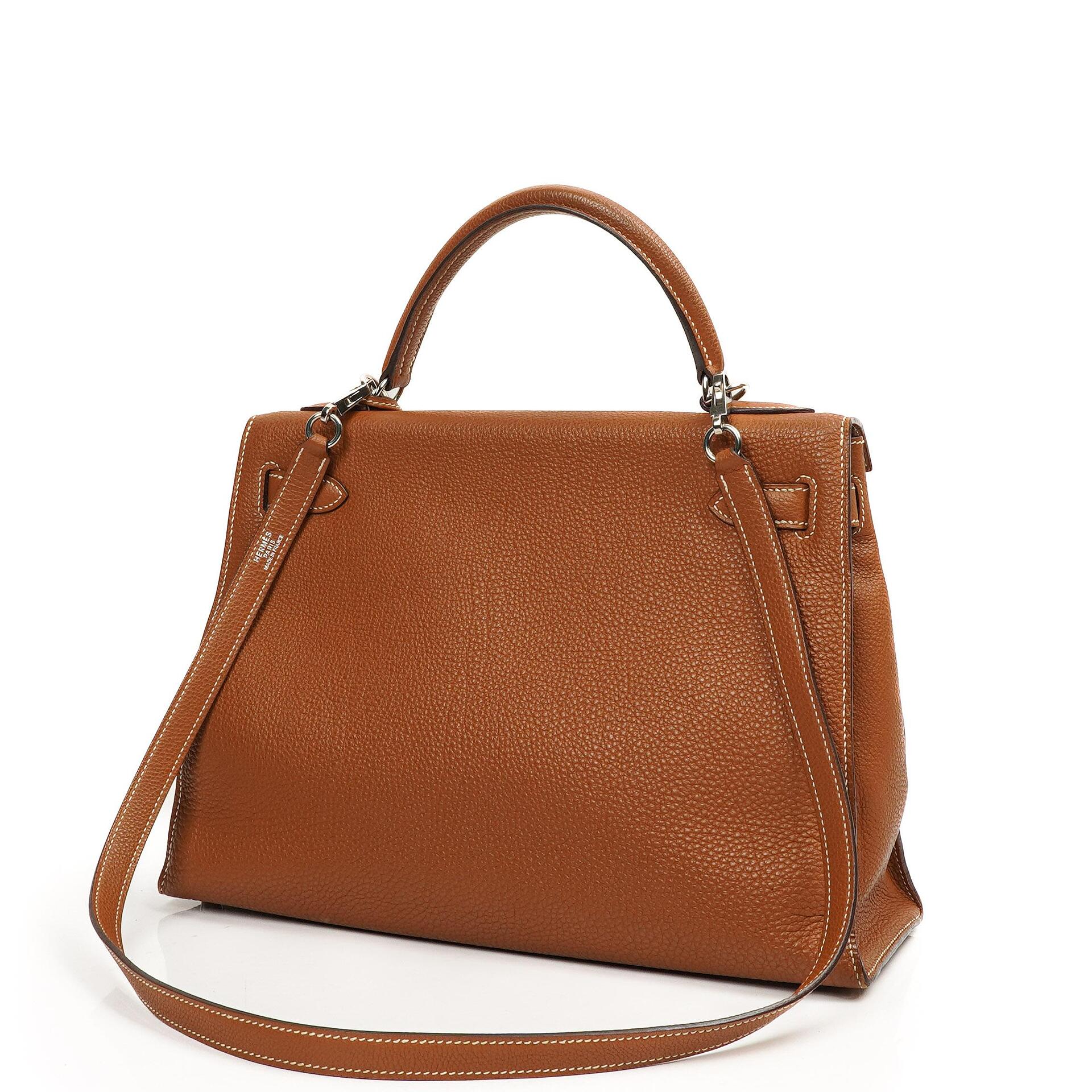 Hermès Kelly Sellier 32 Gold Togo-Leder Palladium-Beschläge, 2005