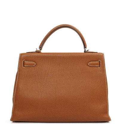 Hermès Kelly Sellier 32 Gold Togo-Leder Palladium-Beschläge, 2005