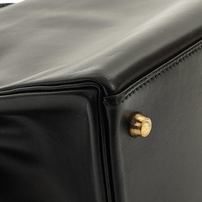 Hermes Kelly 32 Retourne Vintage Schwarz Box Kalbsleder Goldbeschläge 1997