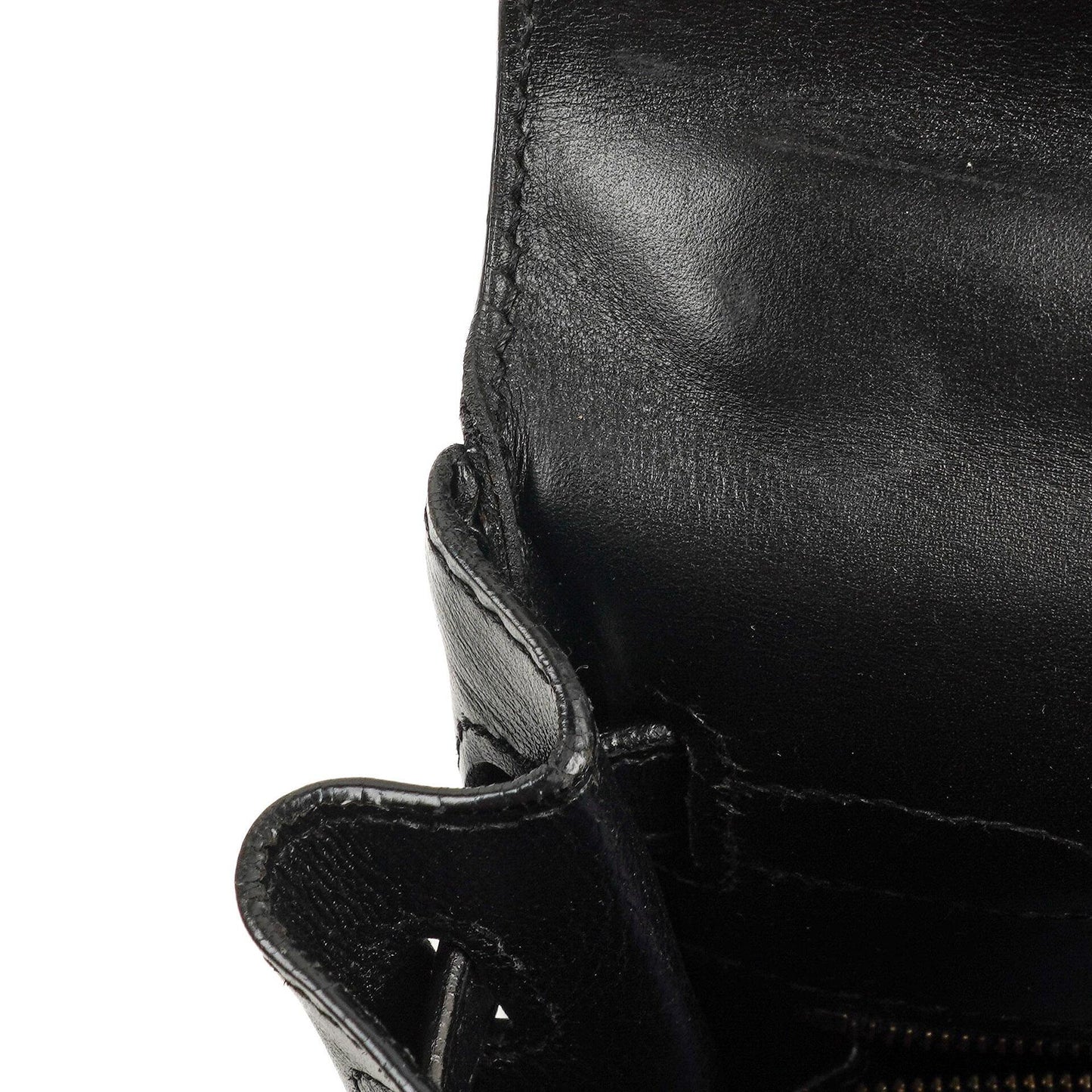 Hermes Kelly 32 Retourne Vintage Schwarz Box Kalbsleder Goldbeschläge 1997