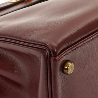 Hermes Kelly 32 Retourne Vintage Rouge H Box Kalbsleder Goldbeschläge 1983