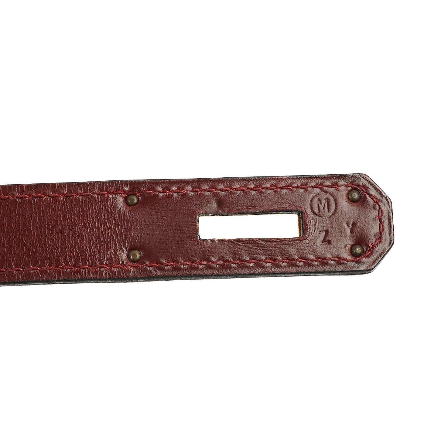 Hermes Kelly 32 Retourne Vintage Rouge H Box Kalbsleder Goldbeschläge 1983