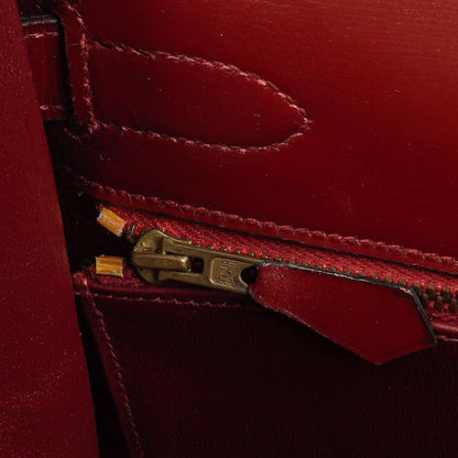 Hermes Kelly 32 Retourne Vintage Rouge H Box Kalbsleder Goldbeschläge 1983