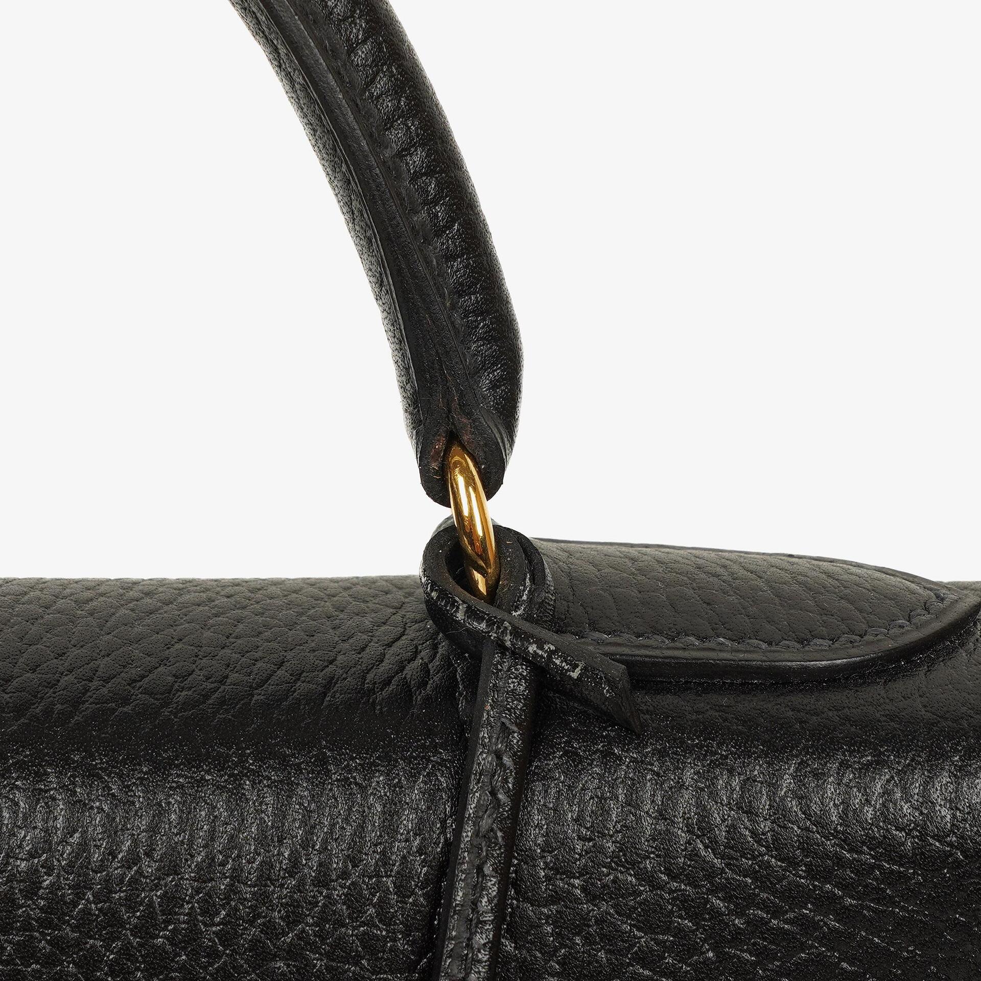 Hermès Kelly 32 Sellier Tasche in Schwarz aus Ardennes mit Goldbeschlägen, 1996