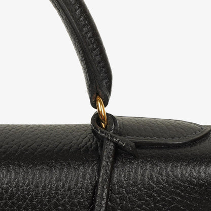 Hermès Kelly 32 Sellier Tasche in Schwarz aus Ardennes mit Goldbeschlägen, 1996