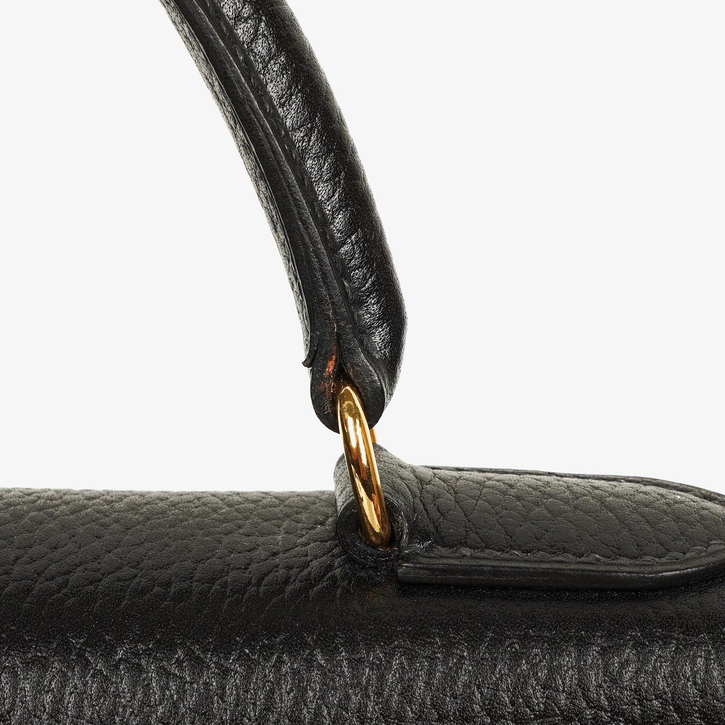Hermès Kelly 32 Sellier Tasche in Schwarz aus Ardennes mit Goldbeschlägen, 1996