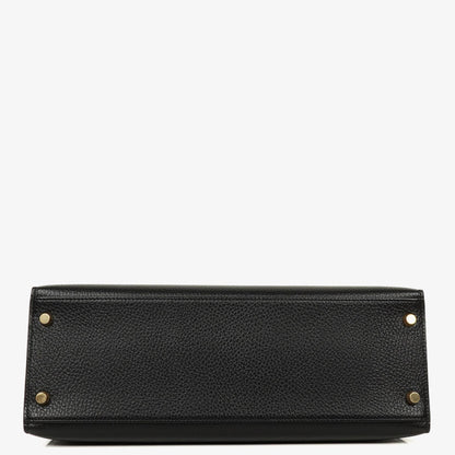 Hermès Kelly 32 Sellier Tasche in Schwarz aus Ardennes mit Goldbeschlägen, 1996