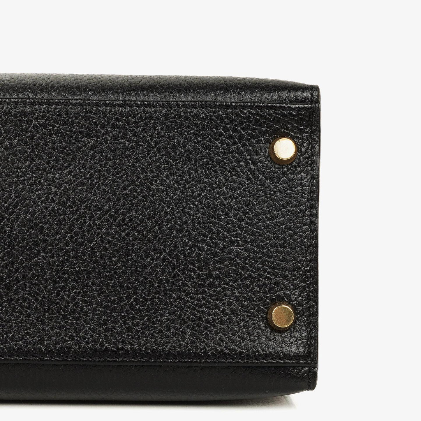 Hermès Kelly 32 Sellier Tasche in Schwarz aus Ardennes mit Goldbeschlägen, 1996