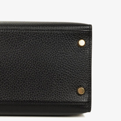 Hermès Kelly 32 Sellier Tasche in Schwarz aus Ardennes mit Goldbeschlägen, 1996