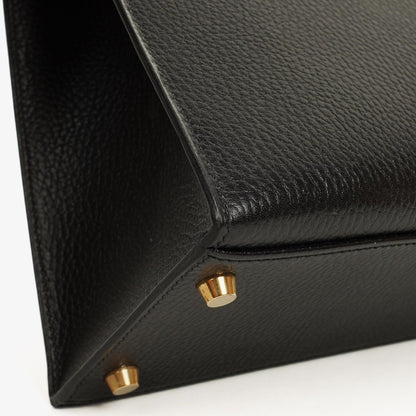 Hermès Kelly 32 Sellier Tasche in Schwarz aus Ardennes mit Goldbeschlägen, 1996