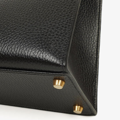 Hermès Kelly 32 Sellier Tasche in Schwarz aus Ardennes mit Goldbeschlägen, 1996