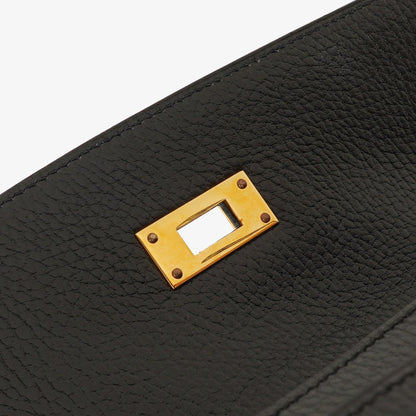 Hermès Kelly 32 Sellier Tasche in Schwarz aus Ardennes mit Goldbeschlägen, 1996