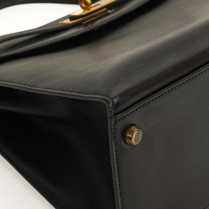 Hermès Kelly 32 Sellier Schwarz Box Kalbsleder Gold Hardware, 1979