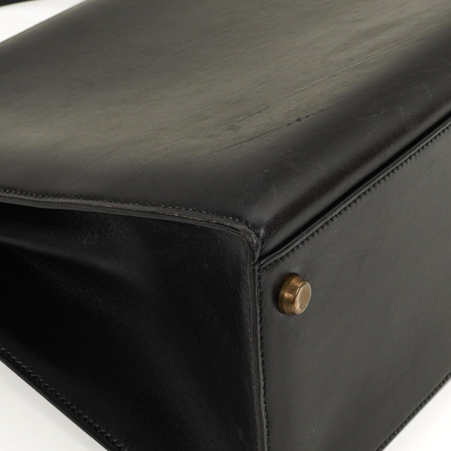 Hermès Kelly 32 Sellier Schwarz Box Kalbsleder Gold Hardware, 1979