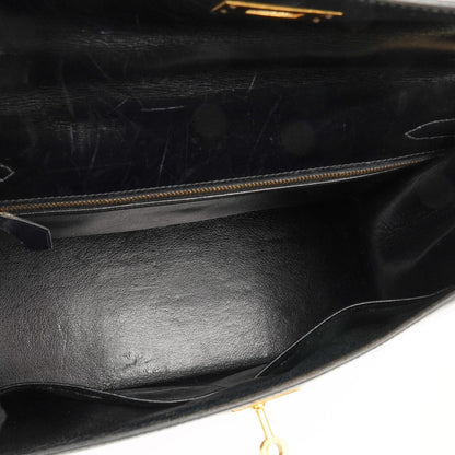 Hermès Kelly 32 Sellier Schwarz Box Kalbsleder Gold Hardware, 1979
